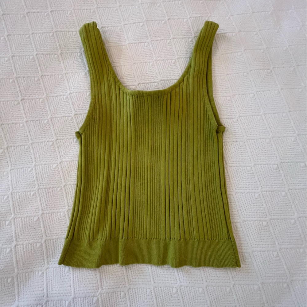 Kerisma Olive Green Ribbed Tank Top